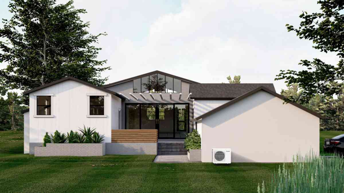 Groupe extérieur Mitsubishi MUZ-AP71VG3-E1, intégré en façade sans nuire à l'esthétique de la maison